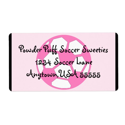 Roze Voetbal Etiket (Voorkant)