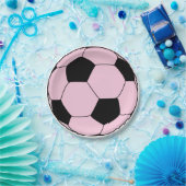 Roze Voetbal Football Papieren Bordje (Feest)