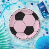 Roze Voetbal Football Papieren Bordje (Feest)