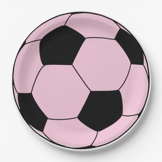 Roze Voetbal Football Papieren Bordje (Voorkant)