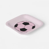 Roze Voetbal Football Papieren Bordje (Gebogen)