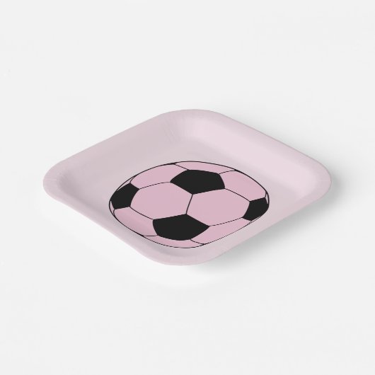 Roze Voetbal Football Papieren Bordje (Gebogen)