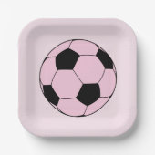 Roze Voetbal Football Papieren Bordje (Voorkant)