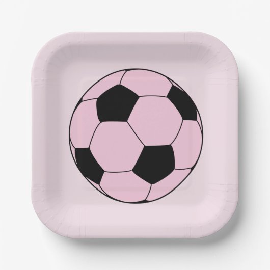 Roze Voetbal Football Papieren Bordje (Voorkant)