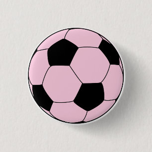 Roze Voetbal Football Ronde Button 3,2 Cm