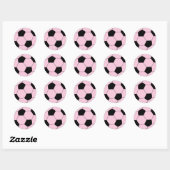 Roze Voetbal Football Ronde Sticker (Vel)