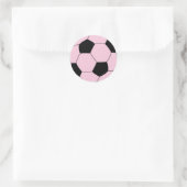 Roze Voetbal Football Ronde Sticker (Tas)