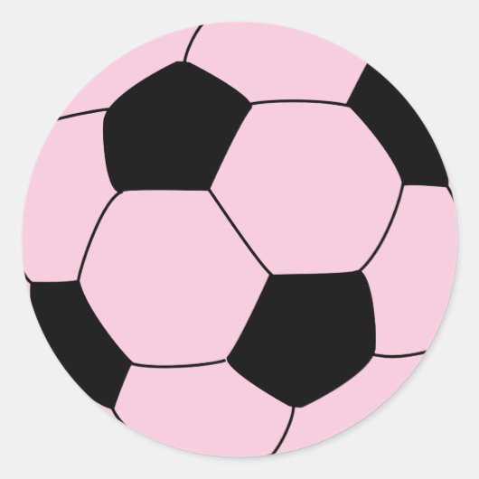 Roze Voetbal Football Ronde Sticker (Voorkant)