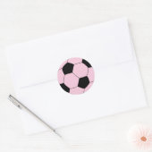 Roze Voetbal Football Ronde Sticker (Envelop)