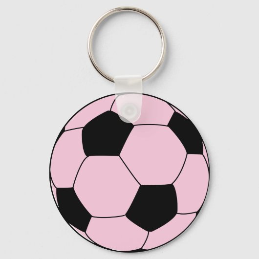 Roze Voetbal Football Sleutelhanger (Voorkant)