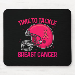 Roze Voetbal Helm Ribbon Borstkanker Awarenen Muismat
