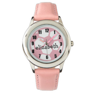 Roze Voetbal Horloge