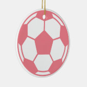 Roze Voetbal Keramisch Ornament (Rechts)