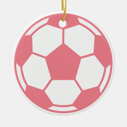 Roze Voetbal Keramisch Ornament (Voorkant)
