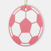 Roze Voetbal Keramisch Ornament (Links)