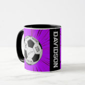 Roze Voetbal Met Aangepaste Leeftijd Naam Verjaard Mok (Voorkant links)