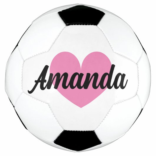 Roze voetbal met aangepaste naam (Voorkant)