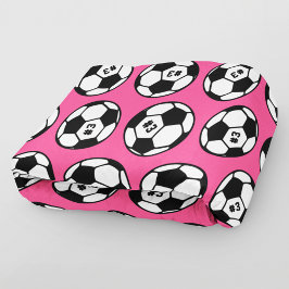 Roze Voetbal Nummer Patroon Fleece Deken