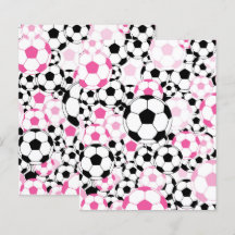 Roze Voetbal Patroon Scrapbook Ambachtelijk Papier