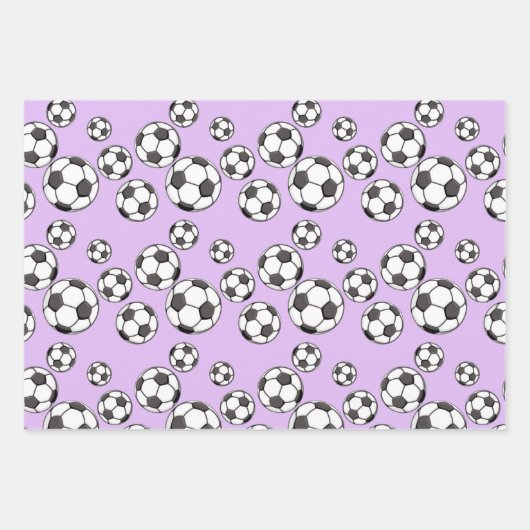 Roze Voetbal Pattern Birthday Gift Inpakpapier Vel (Voorkant 2)