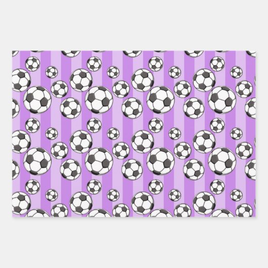 Roze Voetbal Pattern Birthday Gift Inpakpapier Vel (Voorkant)