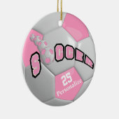Roze Voetbal | Personaliseren Keramisch Ornament (Rechts)