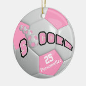 Roze Voetbal | Personaliseren Keramisch Ornament (Links)
