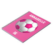 Roze Voetbal personaliseren Notitieboek (Linkerzijde)