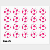 Roze Voetbal Ronde Sticker (Vel)