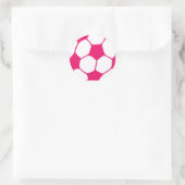 Roze Voetbal Ronde Sticker (Tas)