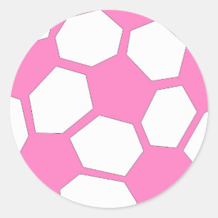 Roze Voetbal Ronde Sticker