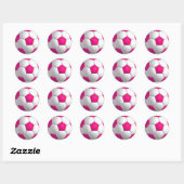 Roze Voetbal Ronde Sticker (Vel)