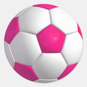 Roze Voetbal Ronde Sticker