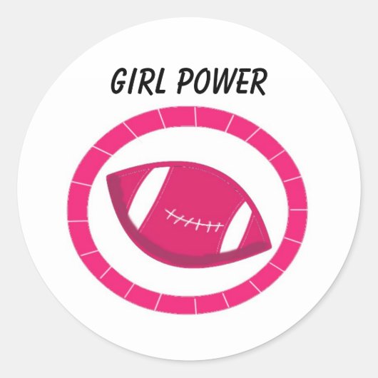 Roze Voetbal Ronde Sticker (Voorkant)