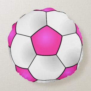 Roze Voetbal Round Pillow Rond Kussen