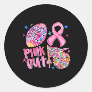 Roze Voetbal Roze Lint Borstkanker Awarenes Ronde Sticker