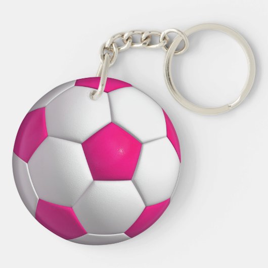 Roze Voetbal Sleutelhanger (Achterkant)