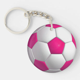 Roze Voetbal Sleutelhanger