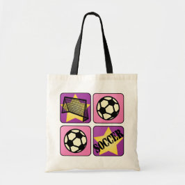 Roze voetbal tote bag