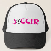 Roze voetbal trucker pet (Voorkant)