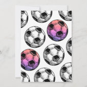 Roze Voetbal Verjaardag Uitnodiging (Achterkant)