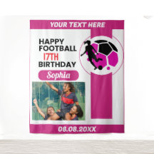 Roze Voetbal Verjaardag, Voetbal Meisje Speler