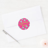 Roze Voetbal Verjaardagsfeest Ronde Sticker (Envelop)