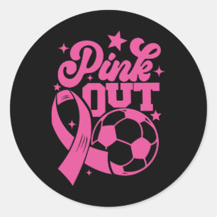 Roze Voetbal Voor Een Genezing Voetbal Borstkanker Ronde Sticker
