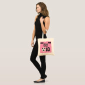 Roze voetbal voor meisjes team en coach canvas tas (Voorkant (model))