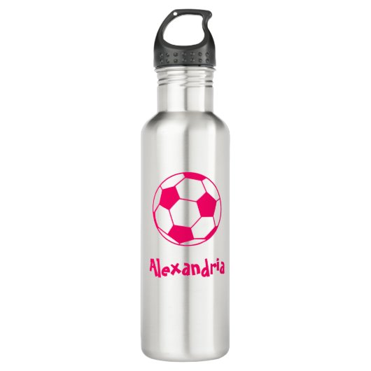 Roze Voetbal Waterfles (Voorkant)