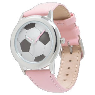Roze voetbalhorloge voor kinderen horloge