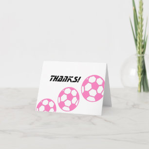 Roze Voetballen - Hartelijk dank Bedankkaart