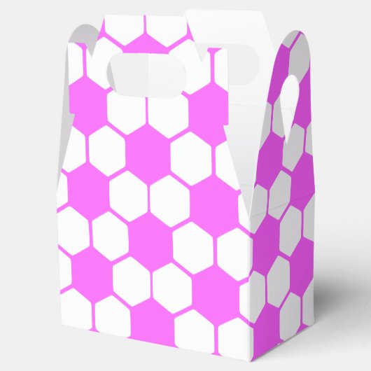 Roze Voetballen Zwart en Wit Custom Bedankdoosjes (Geopend)