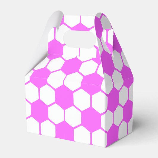 Roze Voetballen Zwart en Wit Custom Bedankdoosjes (Voorkant Zijde)